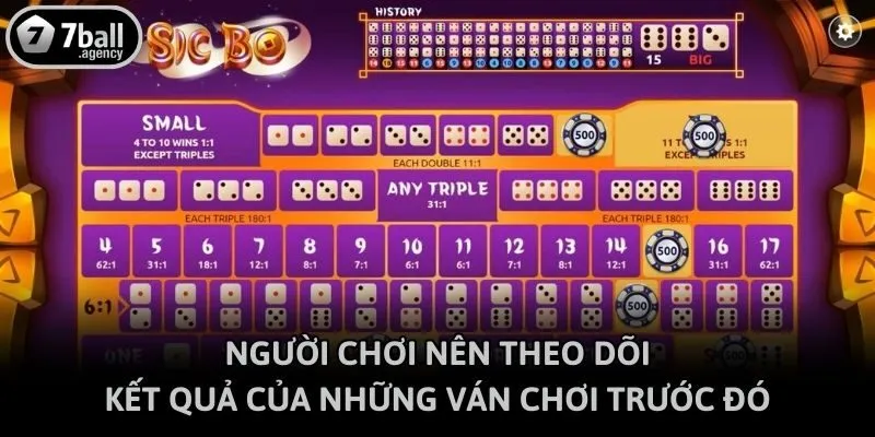 Người chơi nên theo dõi kết quả của những ván chơi trước đó