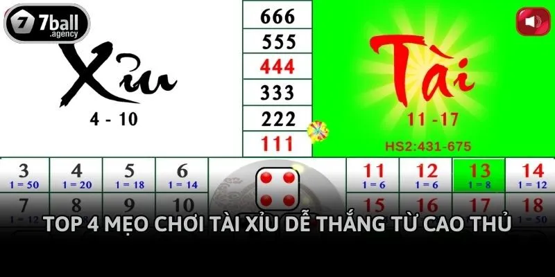 Top 4 mẹo chơi tài xỉu dễ thắng từ cao thủ
